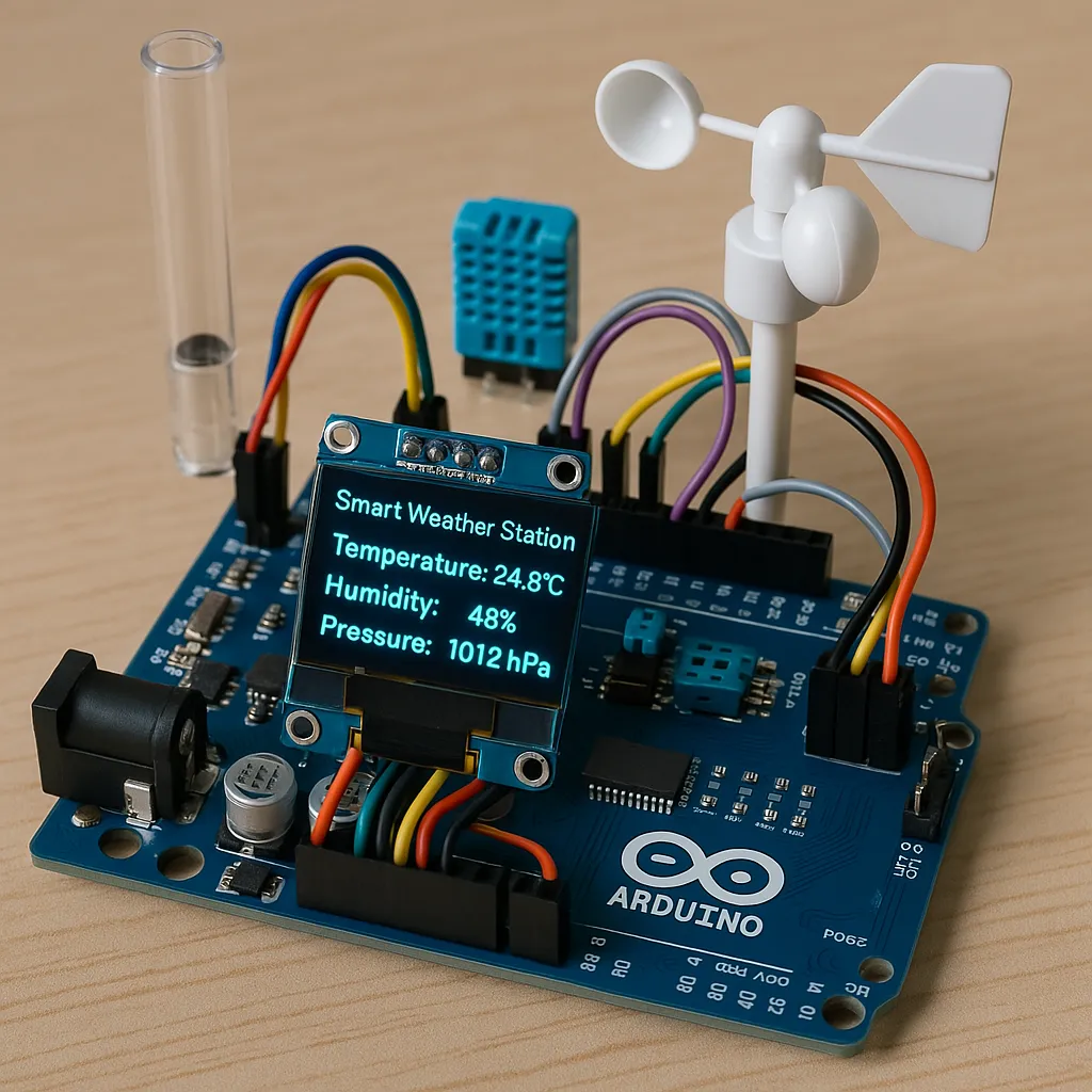 Aqui está a imagem da Estação Meteorológica Inteligente com Arduino.