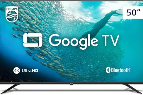 Imperdível: Smart TV Philips 50” 4K com Comando de Voz no Menor Preço Já Registrado! Smart TV Philips 50 polegadas 4K UHD com Google TV e Bluetooth em exibição